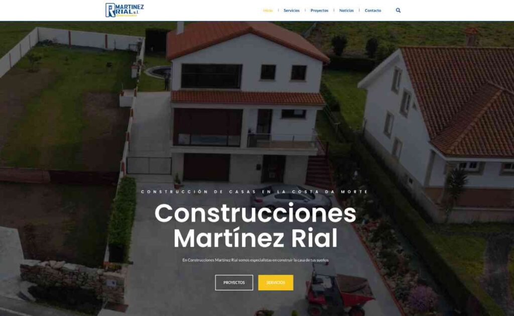 Captura de pantalla de la cabecera de la web de MartínezRial.es